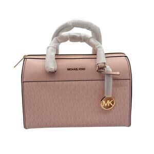 RETAIL $678 Michael Kors Travel Medium Signature Logo Duffle Bag*Blush Pink*NWTS